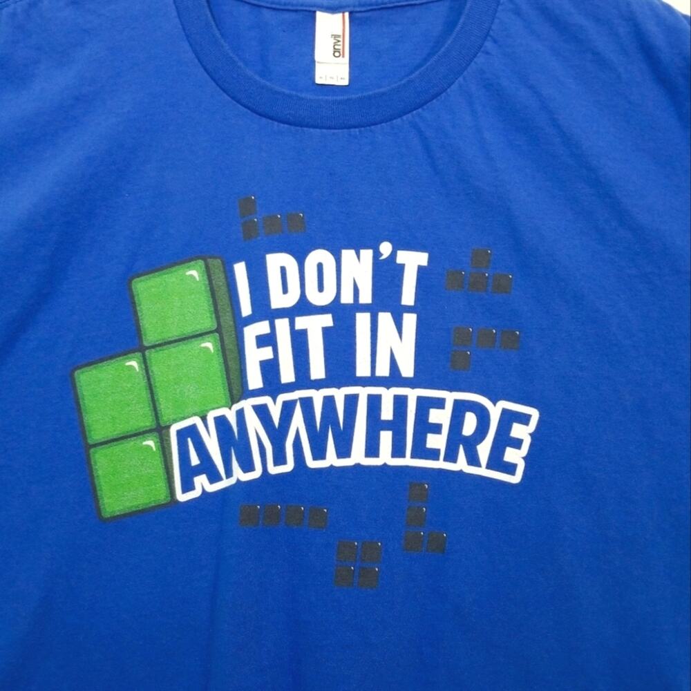 Tetris I Don't Fit In Anywhere graphic T-shirt tee
